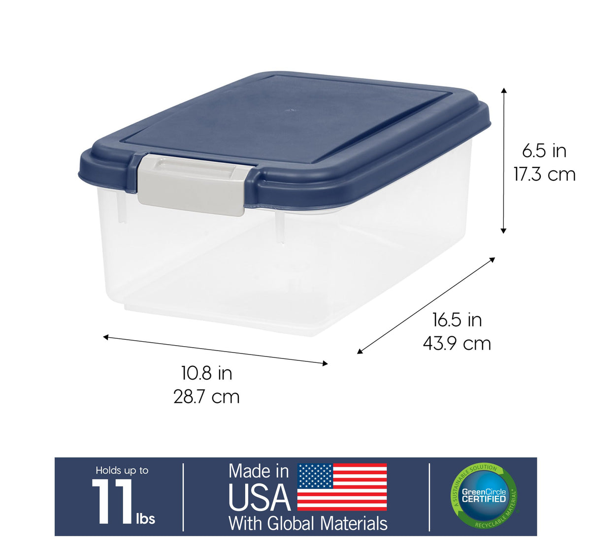 Dog Food Storage Container, Up to 11 lbs, Navy E698293