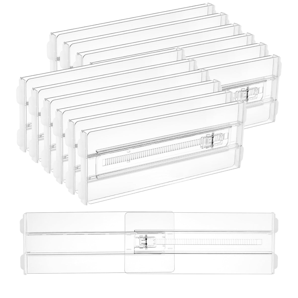 12 Pack Adjustable Clear Plastic Drawer Dividers X551362