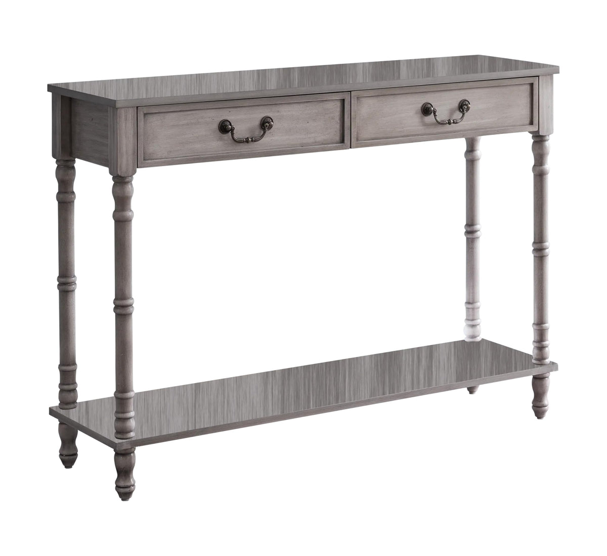 Washed Oak Wood Console Table with 2 Drawers K481