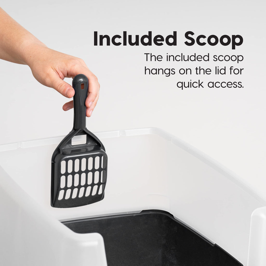 High Sided Cat Litter Box with Scatter Shield, Black H88300