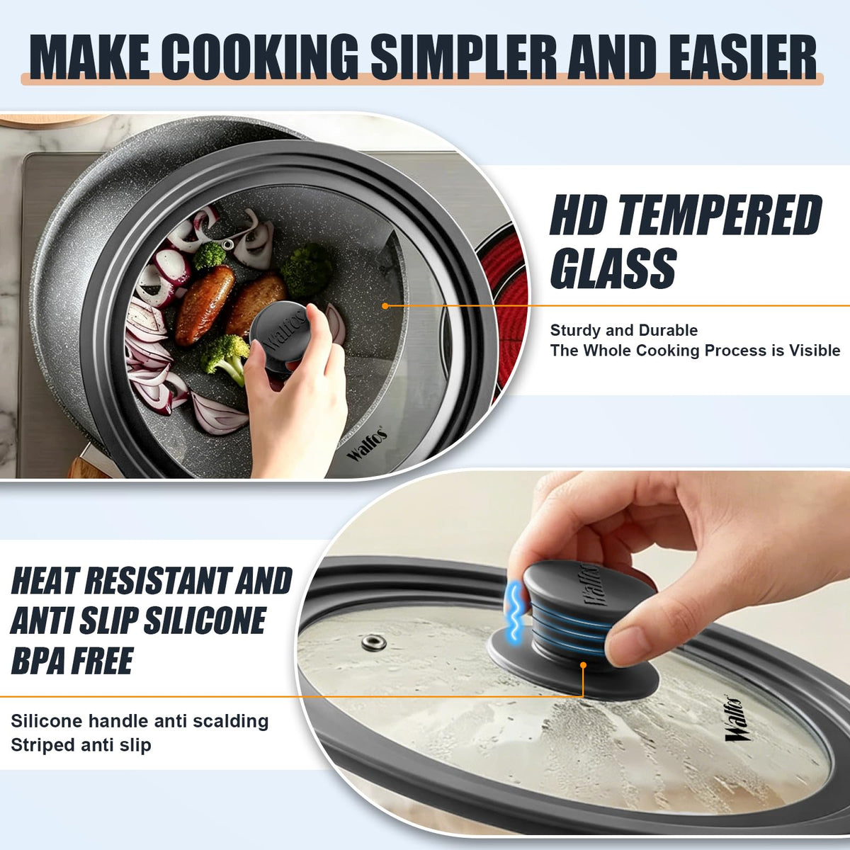 Tempered Glass Universal Lid for Pots, Pans and Skillets M262