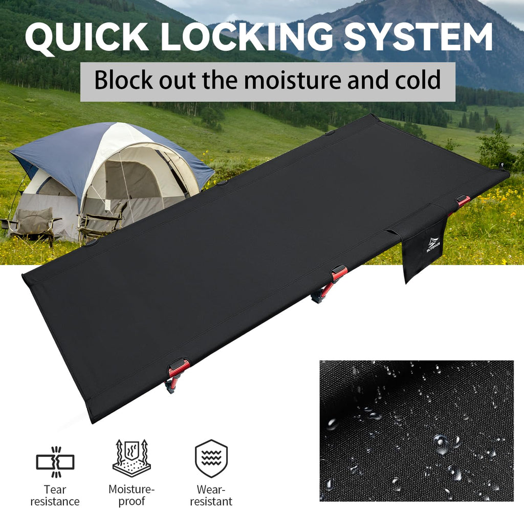 Portable Camping Cot Black Q139