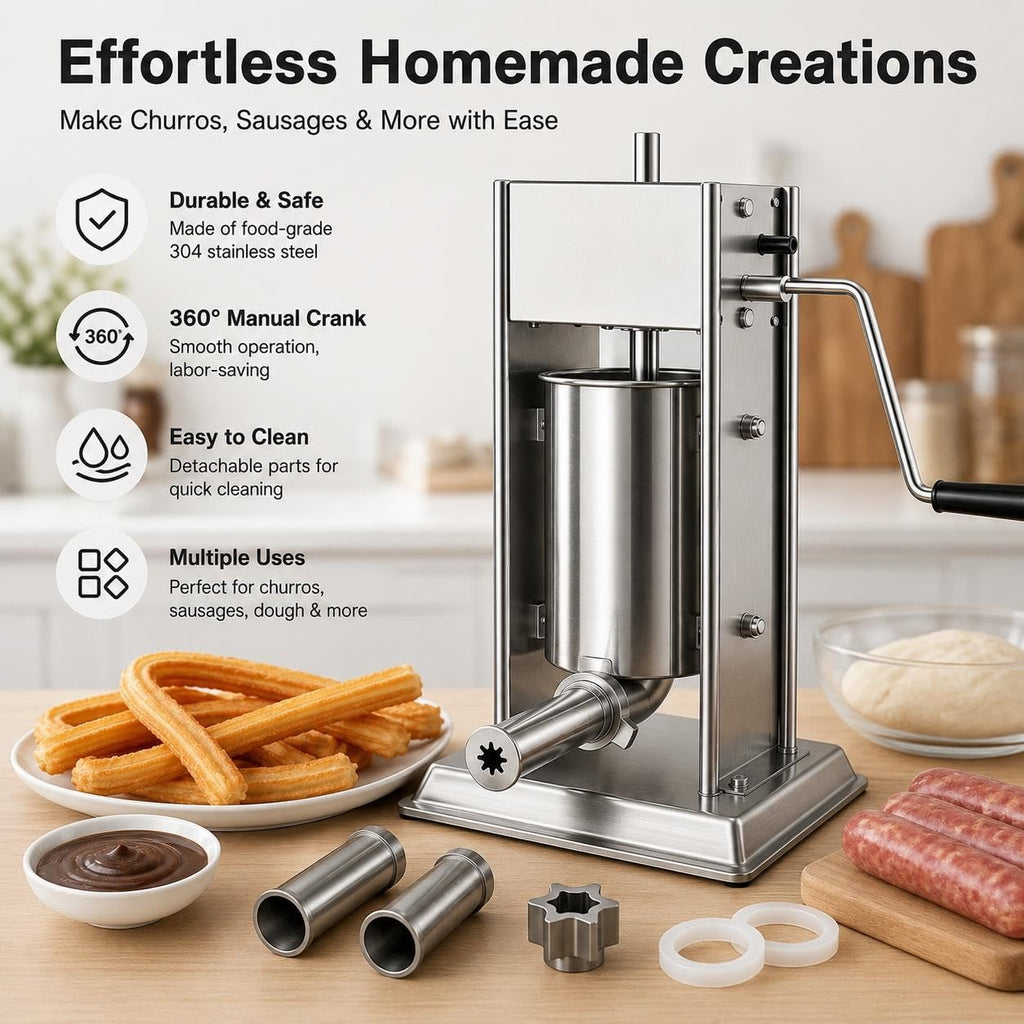 Manual Churro Maker & Sausage Filler, Stainless Steel E806956