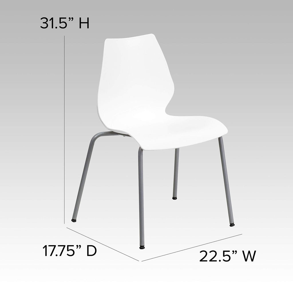 White Plastic Stacking Chairs Set of 5 W834