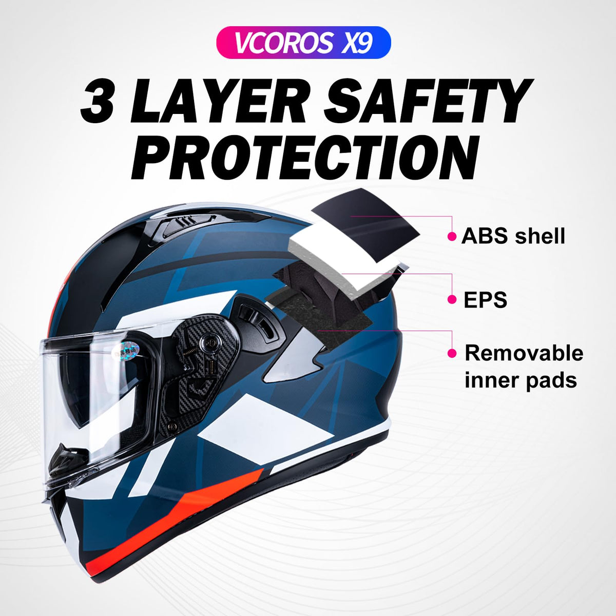 Full Face Dual Visor Motorcycle Helmet J21496
