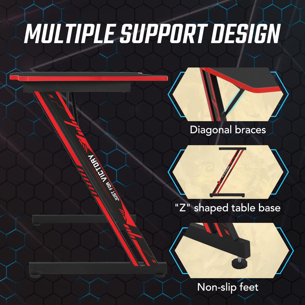 39" Red Z-Shaped Gaming Table G47746