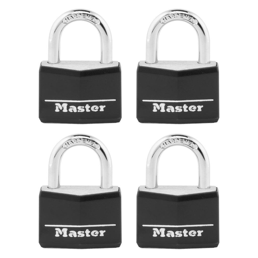 Black 4 Pack Covered Aluminum Keyed Padlock O2235