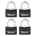 Black 4 Pack Covered Aluminum Keyed Padlock O2235