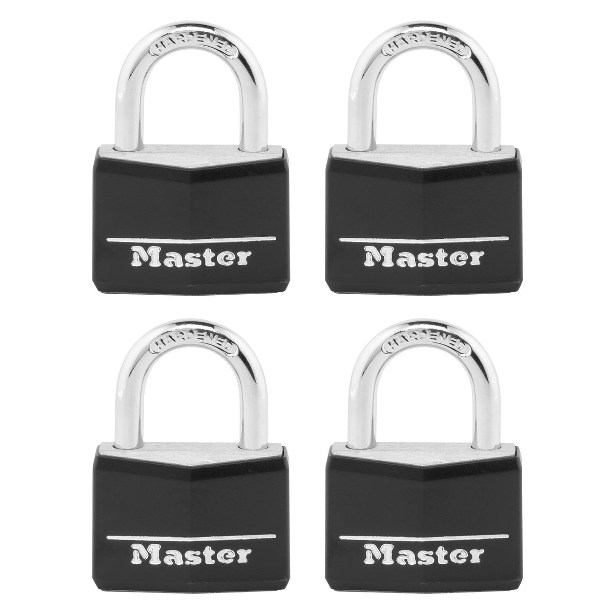 Black 4 Pack Covered Aluminum Keyed Padlock O2235