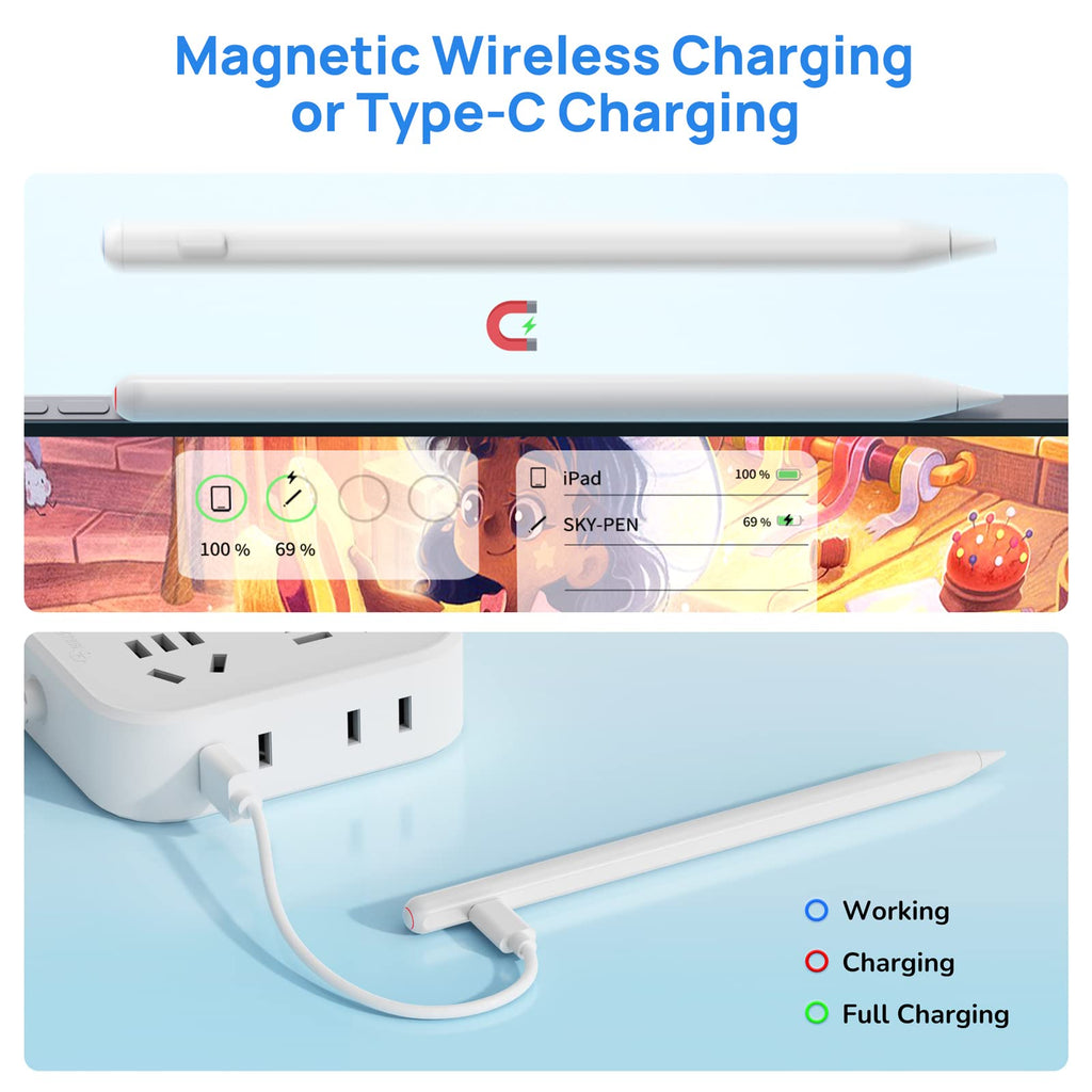 Wireless Charging Stylus Pen White O4754