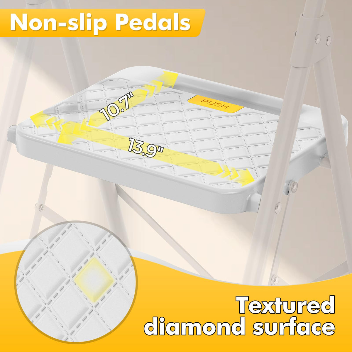 2 Step Folding Steel Ladder with Handrails S2664