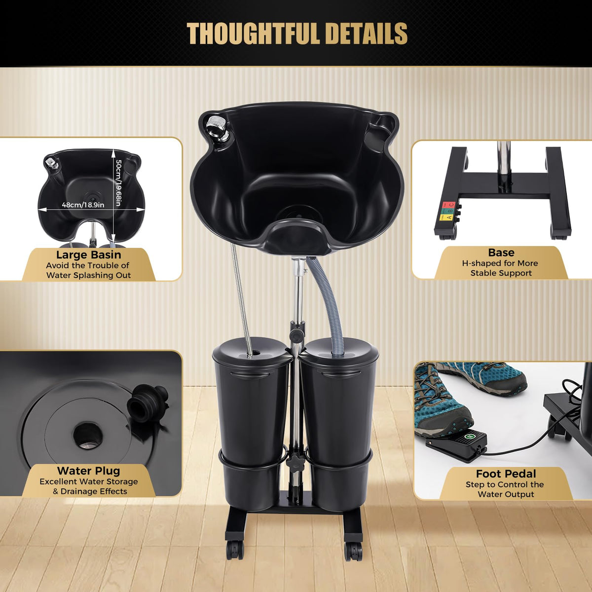 Portable Shampoo Bowl with Adjustable Height T777