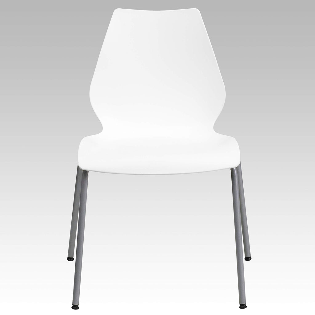 White Plastic Stacking Chairs Set of 5 W834