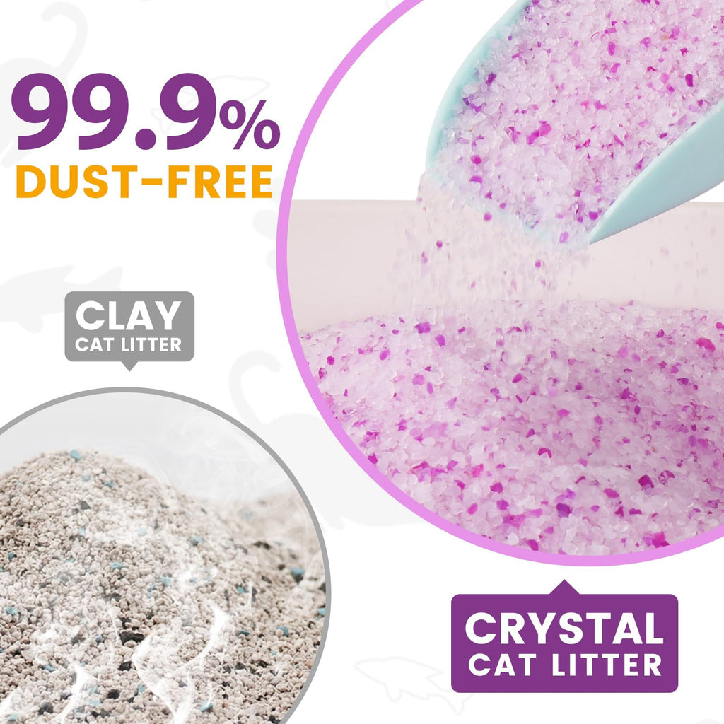 Lightly Scented Cat Litter 14 lbs Low Tracking Dust-Free Purple Silica Gel O717901