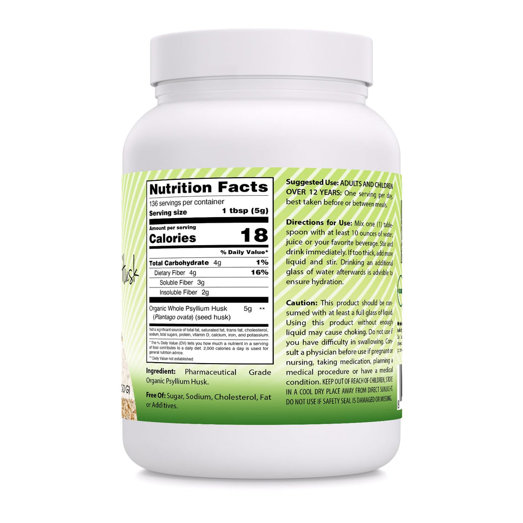 Organic Whole Psyllium Husk Powder 24 Oz N88678