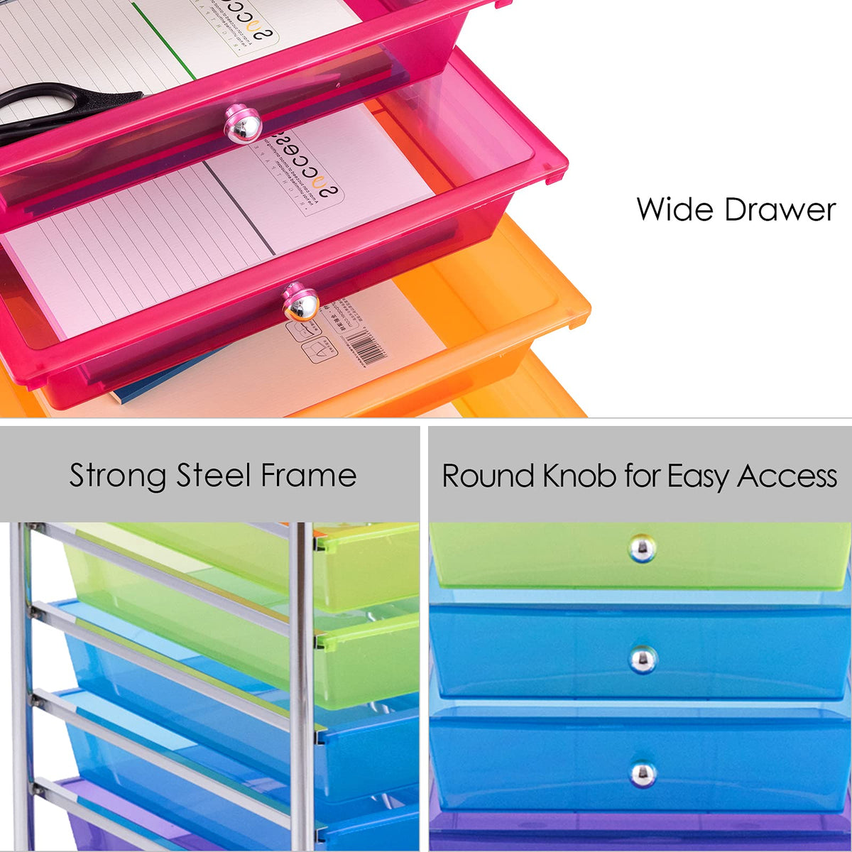10 Drawer Rolling Storage Cart with Wheels F927