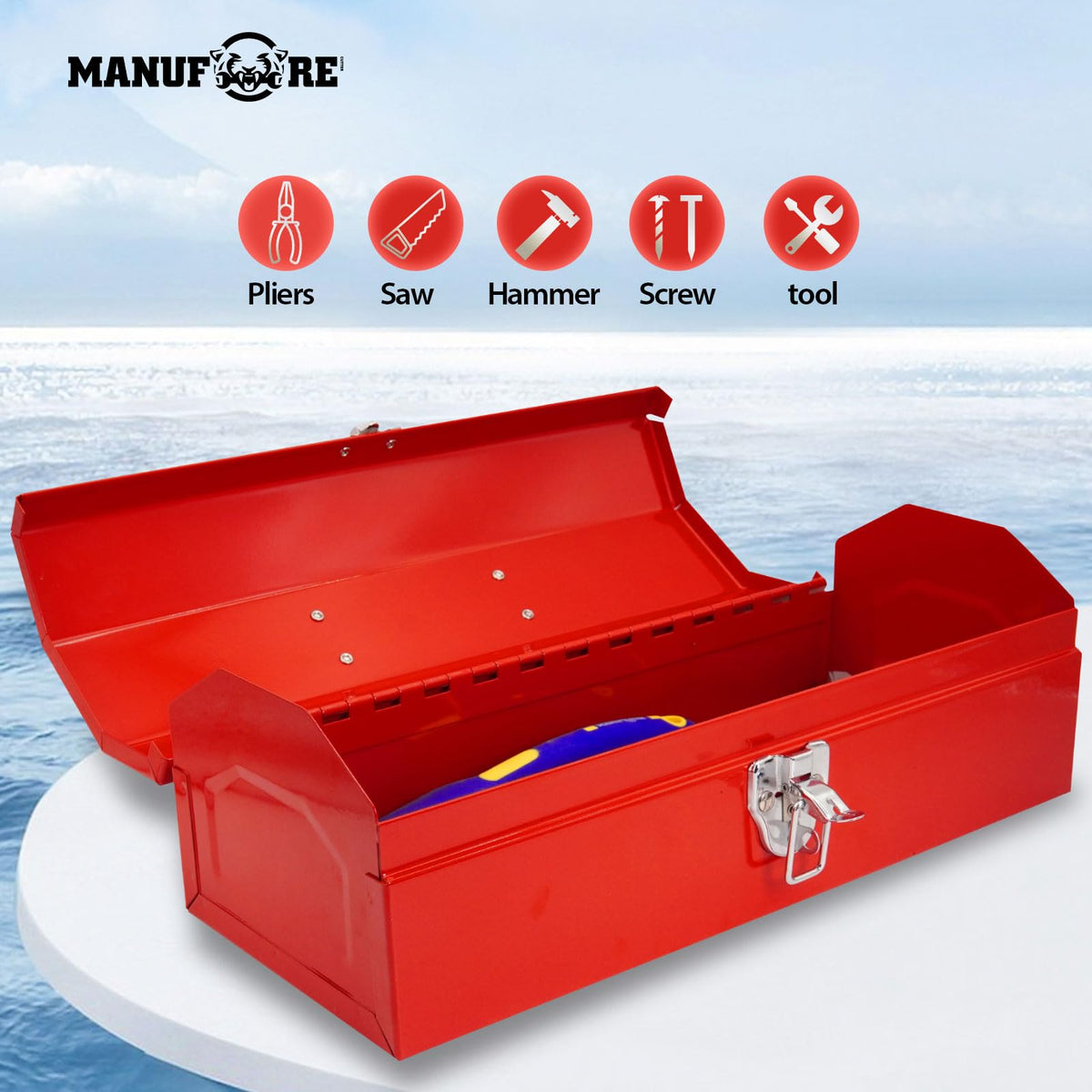 14" Metal Tool Box with Carry Handle Y18352