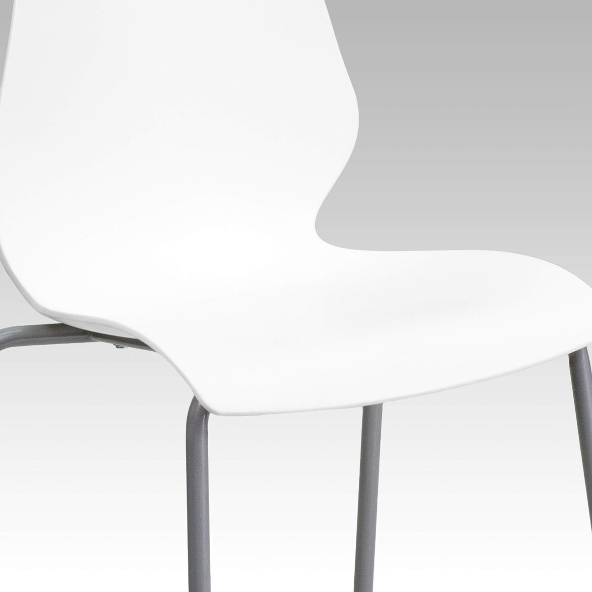 White Plastic Stacking Chairs Set of 5 W834
