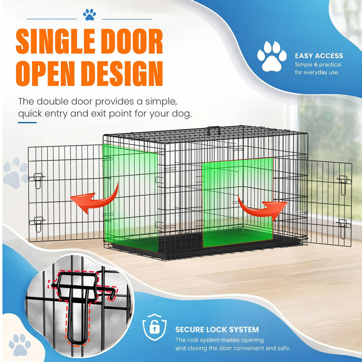 48 Inch Folding Metal Dog Crate F74258