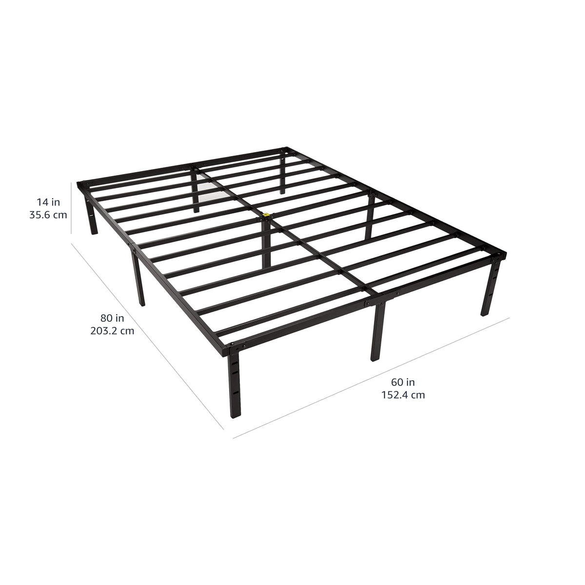 Queen Size Black Steel Platform Bed Frame E77679