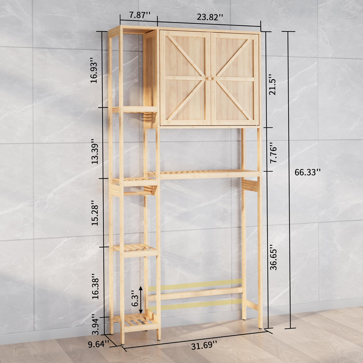 Bamboo Over-the-Toilet Storage Cabinet with Shelves L9842