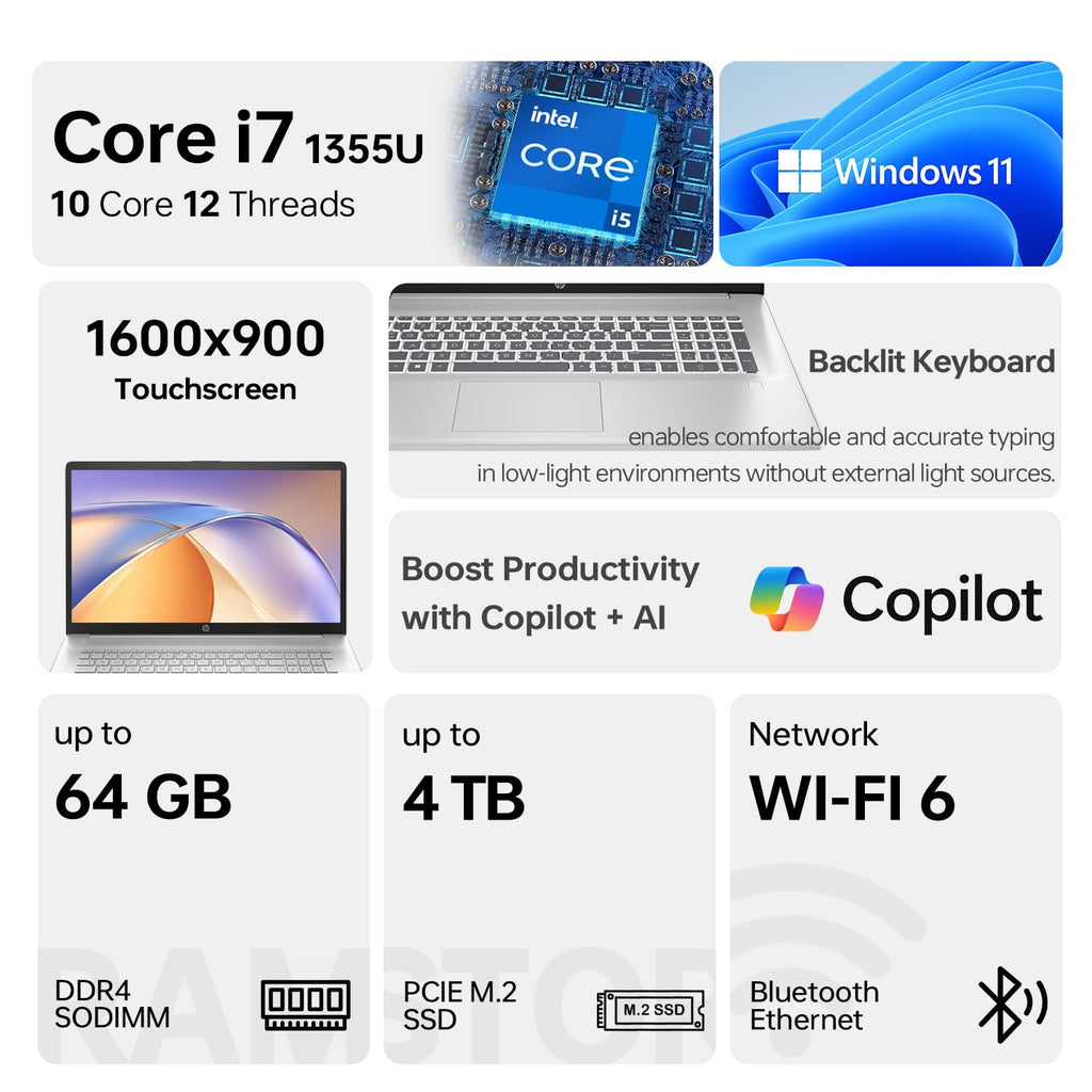 17.3" Touchscreen Laptop, Intel Core i7, 16GB RAM, 1TB SSD V16384