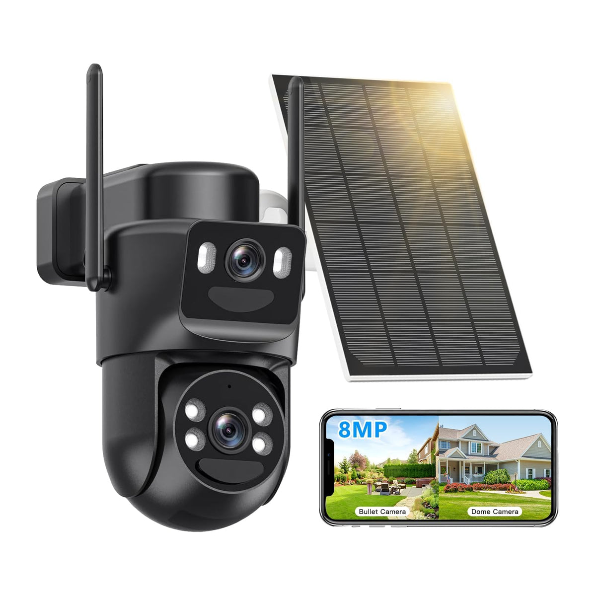 4K Solar Security Camera Wireless Outdoor Battery Powered 360°PTZ P92358