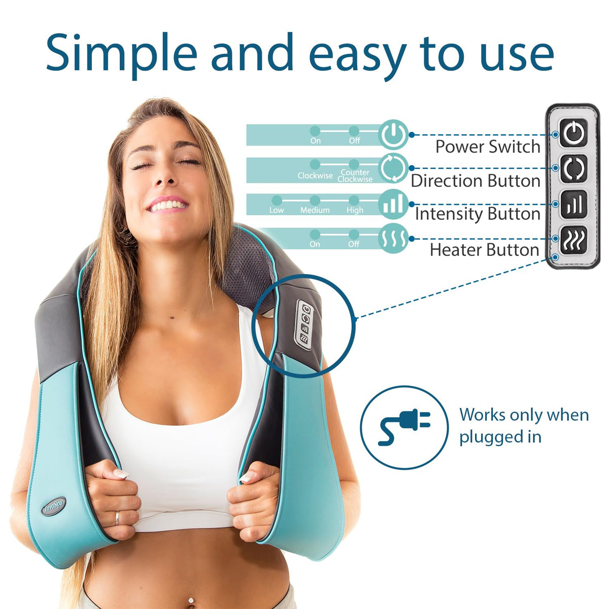Shiatsu Neck and Back Massager with Heat K814