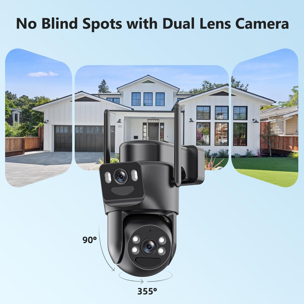 4K Solar Security Camera Wireless Outdoor Battery Powered 360°PTZ P92358