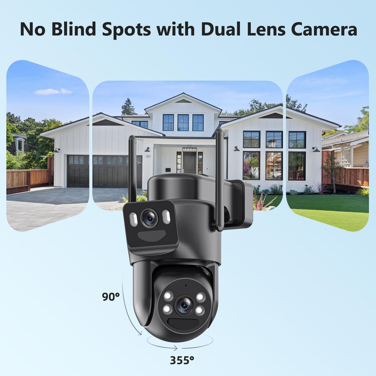 4K Solar Security Camera Wireless Outdoor Battery Powered 360°PTZ P92358