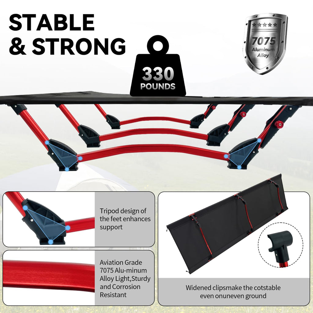 Portable Camping Cot Black Q139