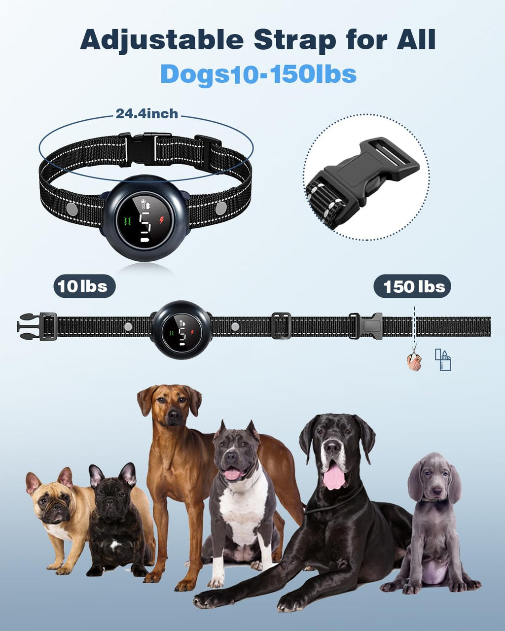 2-in-1 Dog Shock Collar & Dog Bark Collar IP67 Waterproof X715476
