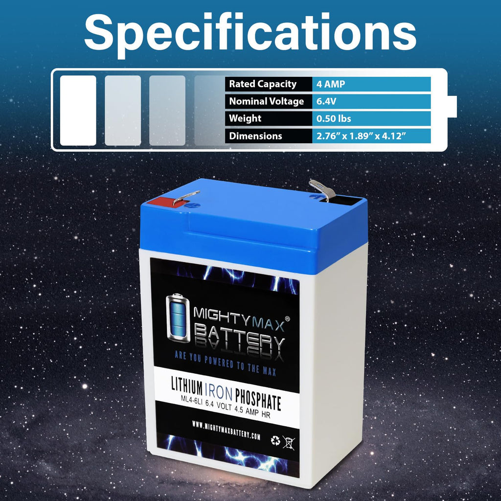 6V 4.5AH Lithium Replacement Battery C606615