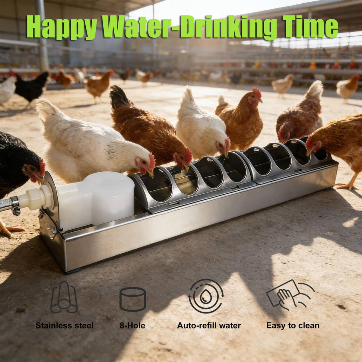 Automatic Stainless Steel Poultry Waterer I762