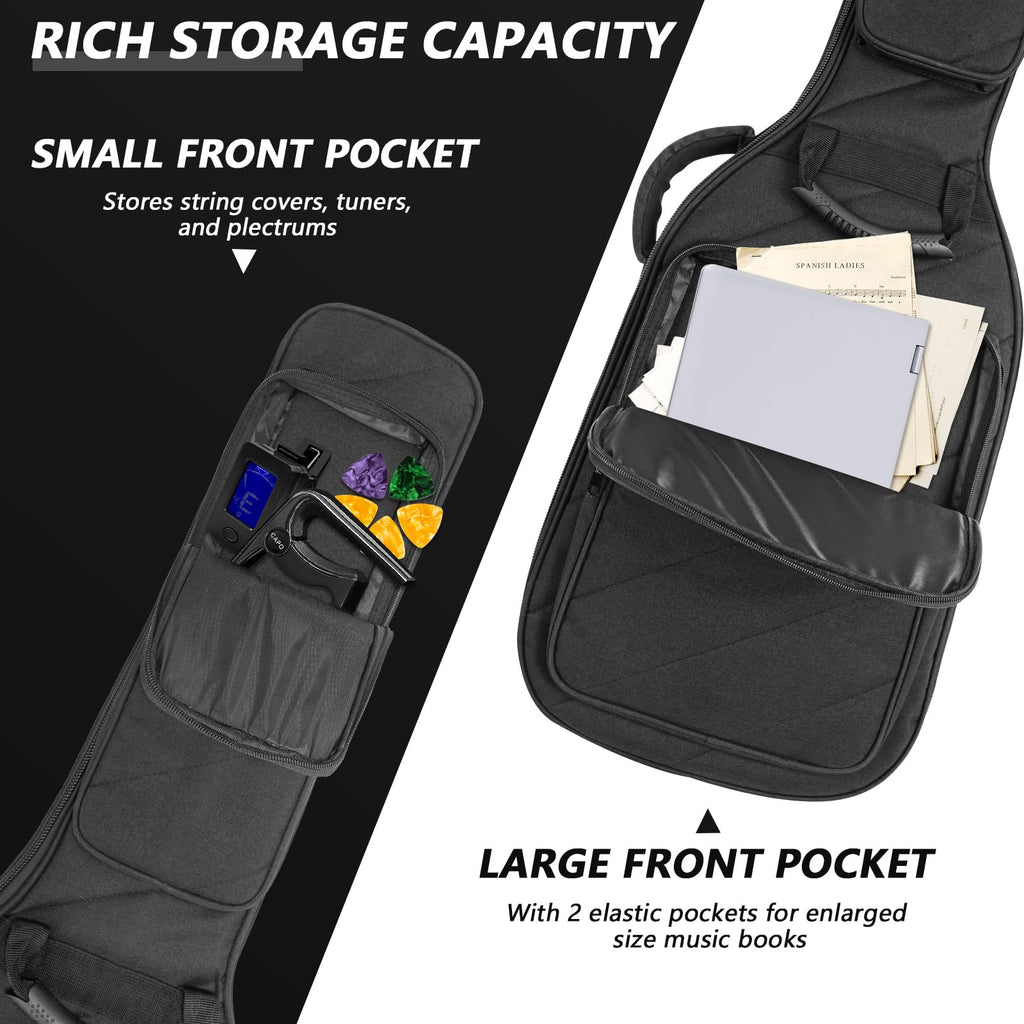 Electric Guitar Case with 0.7 Inch Thick Padding 3 Pockets J785