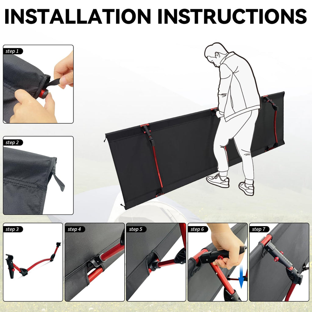 Portable Camping Cot Black Q139