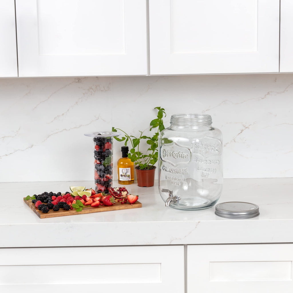 2-Gallon Glass Drink Dispenser with Spigot T1487