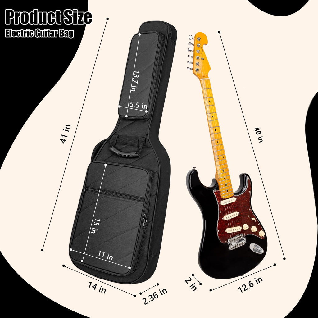 Electric Guitar Case with 0.7 Inch Thick Padding 3 Pockets J785