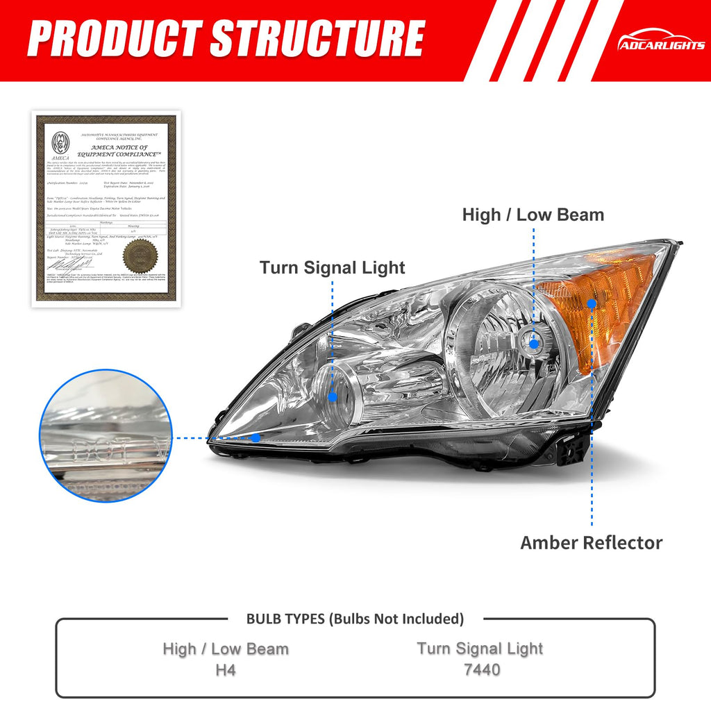 Honda Cr-V Halogen Headlight T30992