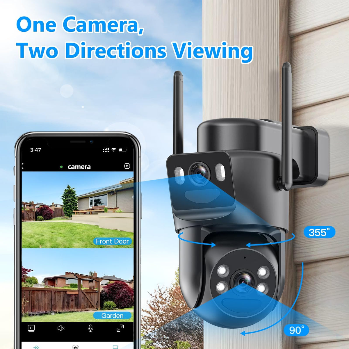 4K Solar Security Camera Wireless Outdoor Battery Powered 360°PTZ P92358