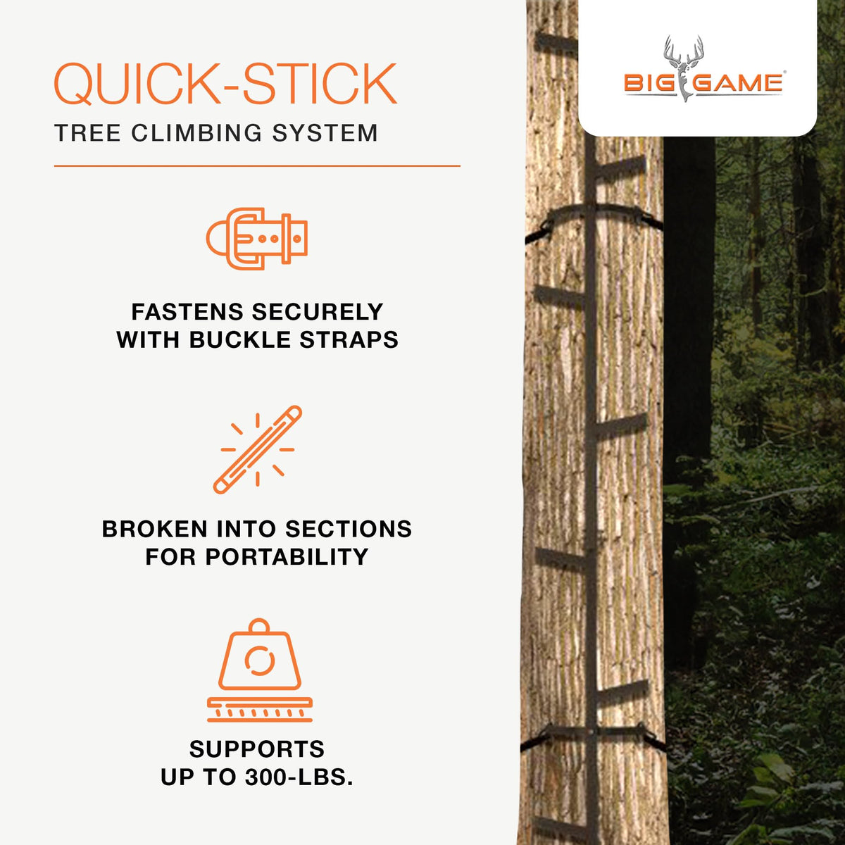 Steel Hang-On Treestand with Flip-Back Seat and Climbing Sticks H8101