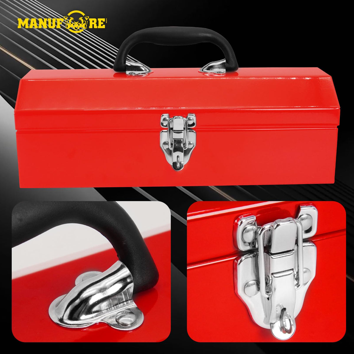 14" Metal Tool Box with Carry Handle Y18352
