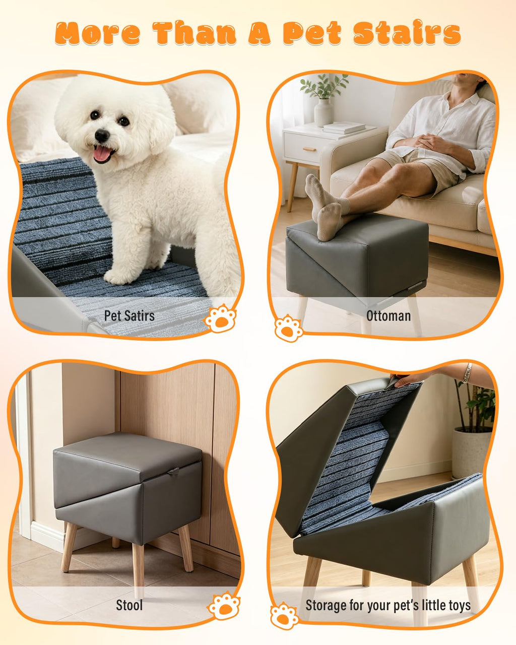 Foldable 4 Steps Non-Slip Pet Stairs Z3422