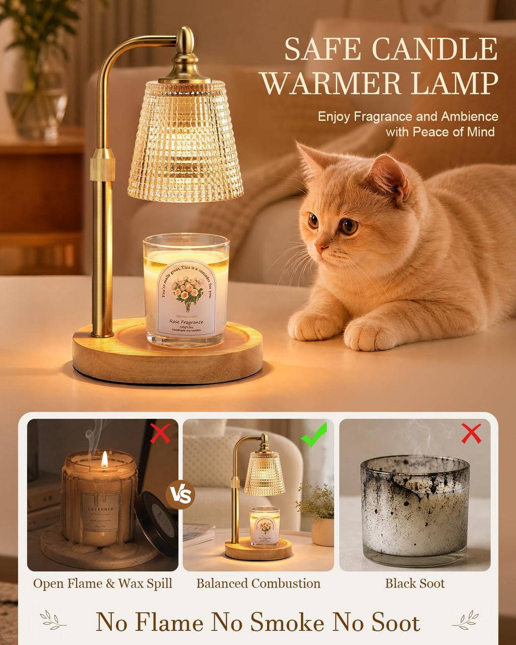 Candle Warmer Lamp with Timer Dimmer E19423