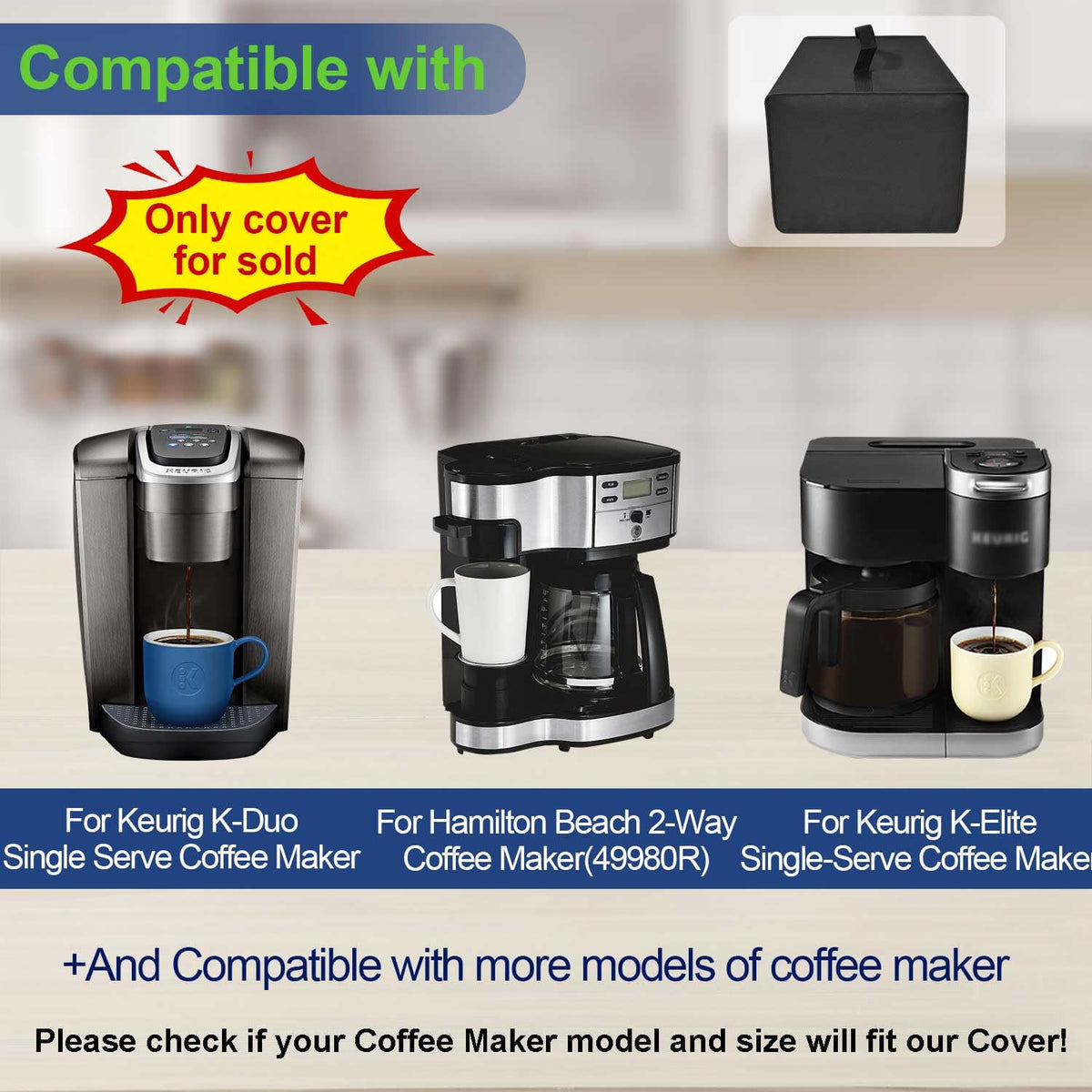 Black Coffee Maker Cover P158