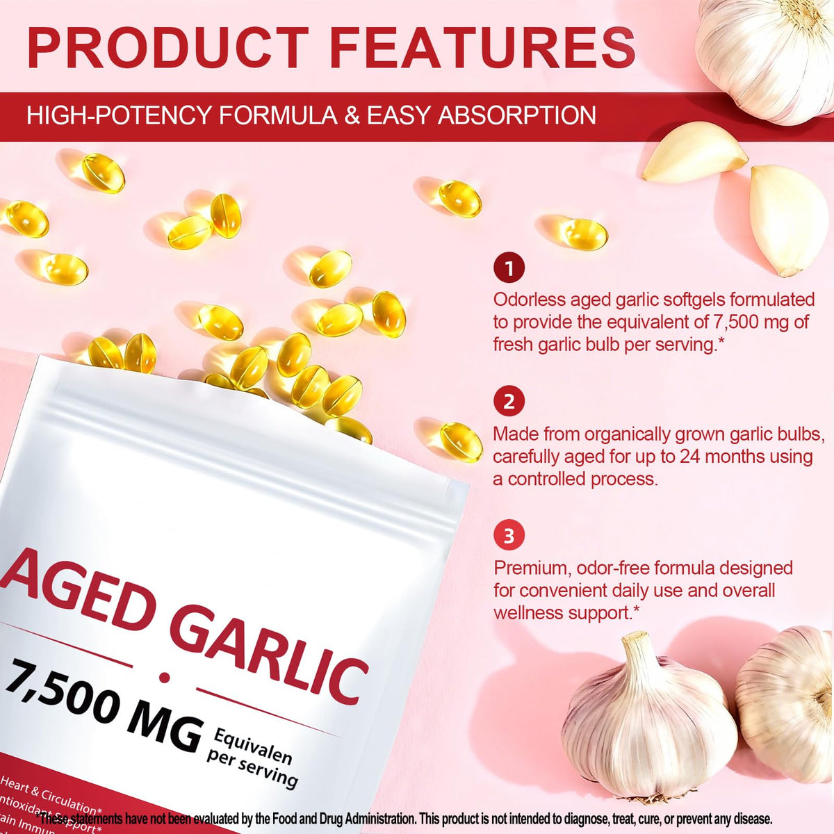 2 Years Aged Garlic Extract Capsules 300 Count Gluten-Free K5661