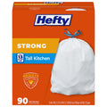 13G Tall Kitchen Trash Bags, White, Unscented, 90ct L8497
