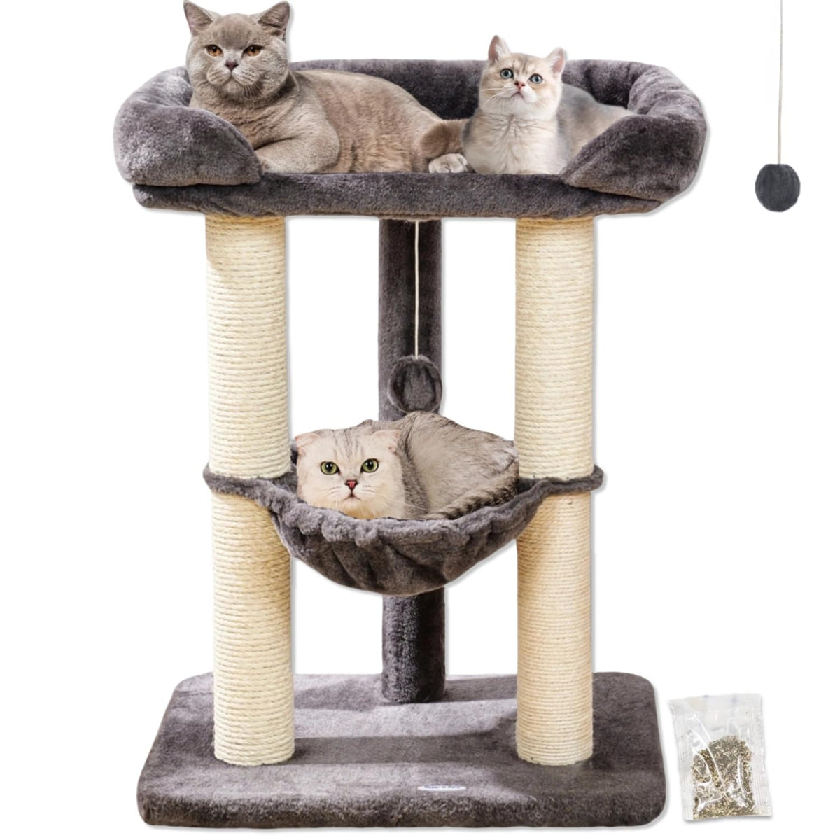 28" Cat Tree with Hammock and Removable Cover U842943