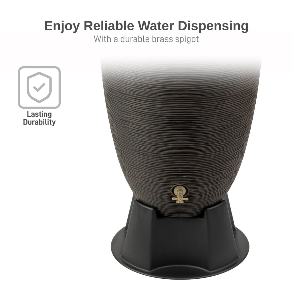 50-Gallon Rain Barrel with Stand and Removable Lid V856