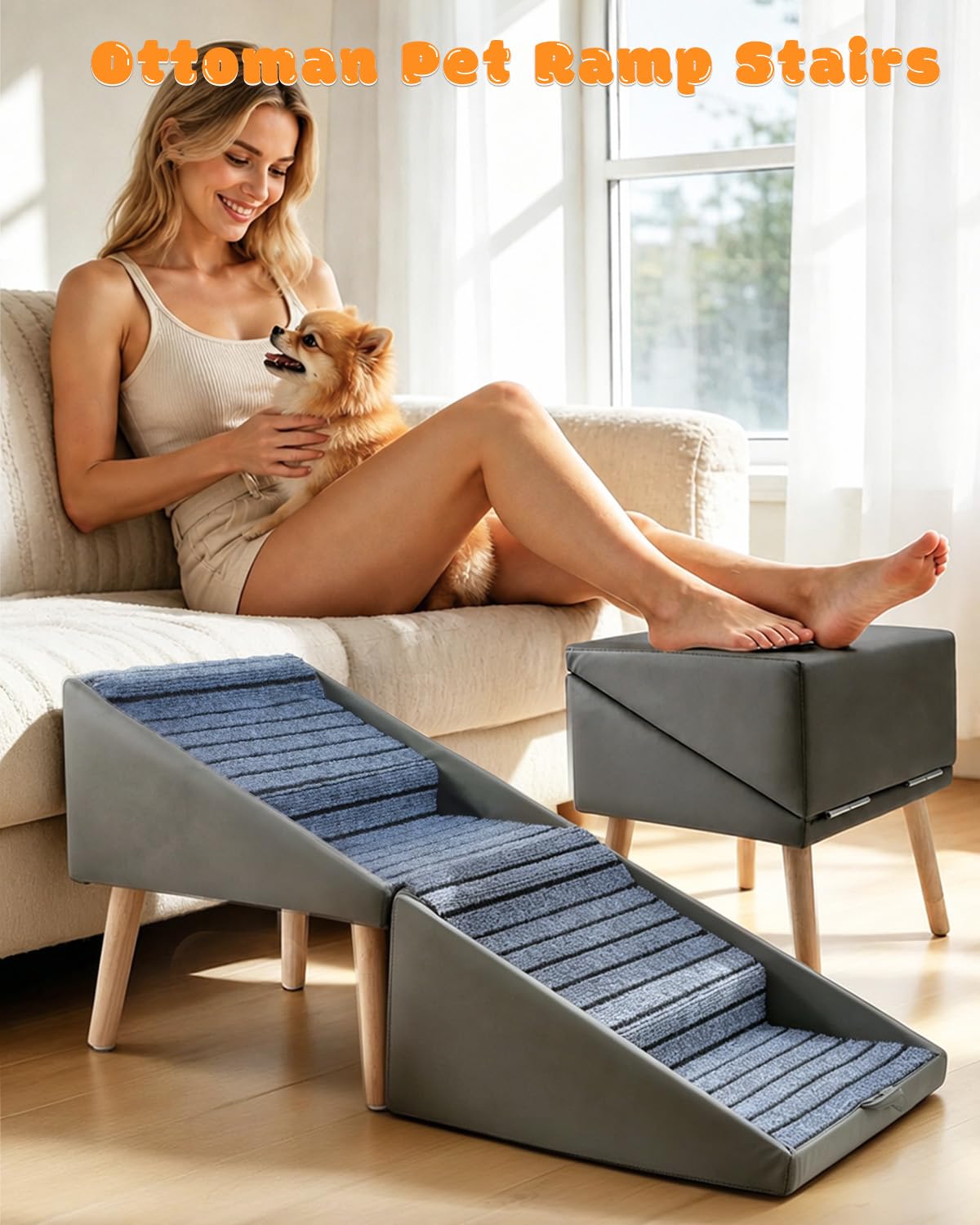 Foldable 4 Steps Non-Slip Pet Stairs Z3422